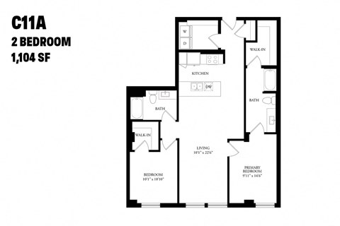 Two Bedroom C11a 1104 SF - The Ballard Independent